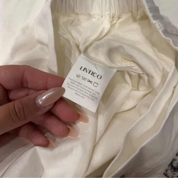 100% Linen Tailored Cropped Trousers CECILIA - Picture 5 of 6